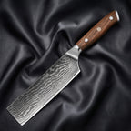 Okami Nakiri Vegetable Knife · full blade on black silk