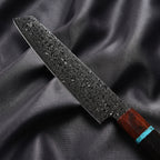 Raiden K-Tip Slicing Knife · Damascus blade close-up