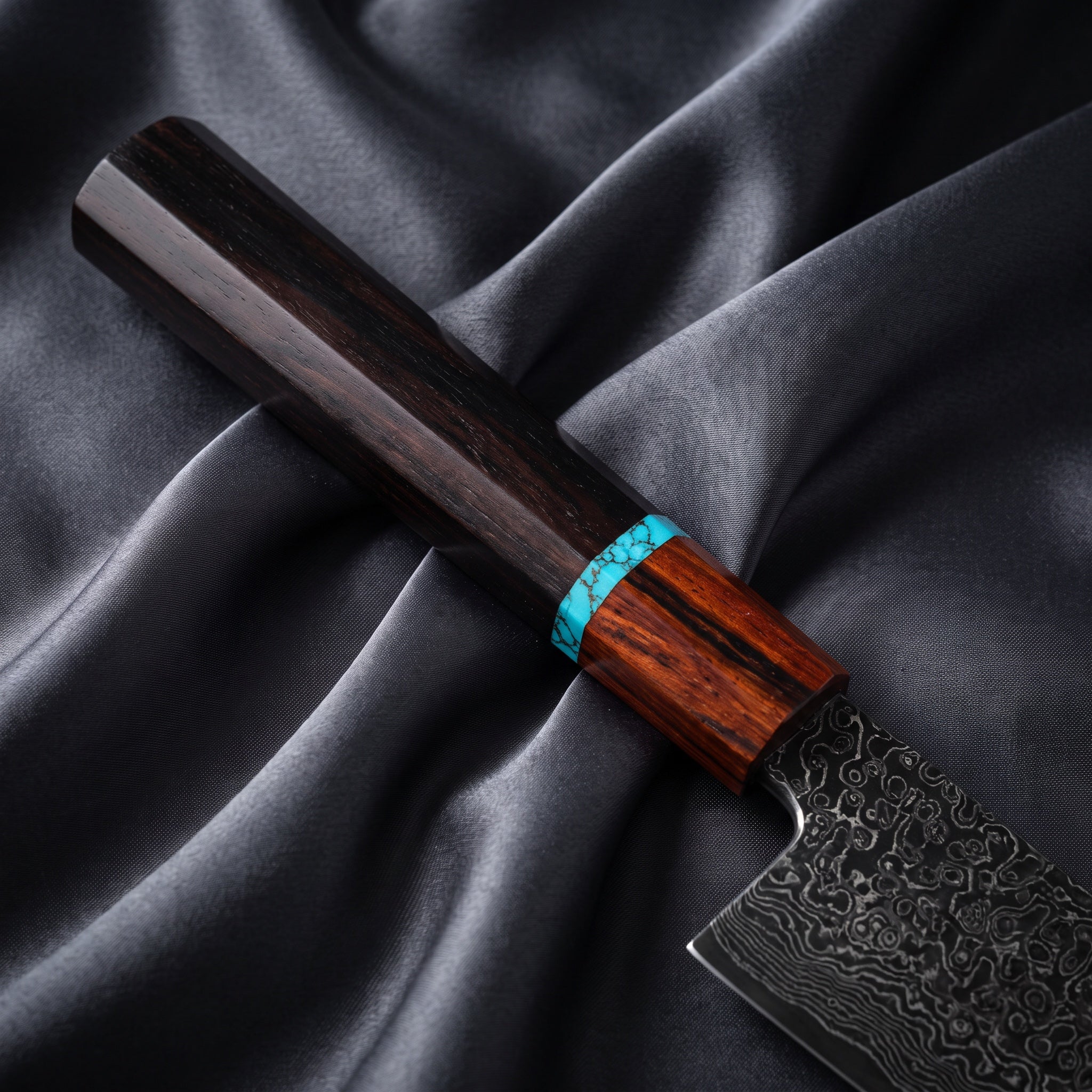 Raiden Kiritsuke Chef-Slicer Knife · handle close-up