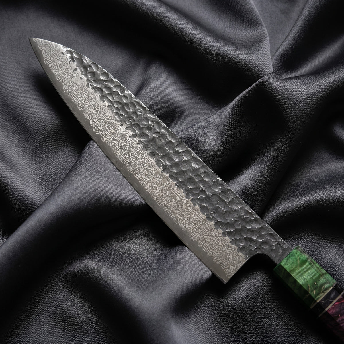 Rekka Gyuto Chef Knife · Damascus blade close-up