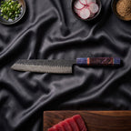 Rekka Kiritsuke Chef Knife · on the cutting board