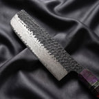 Rekka Nakiri Knife · Damascus blade close-up