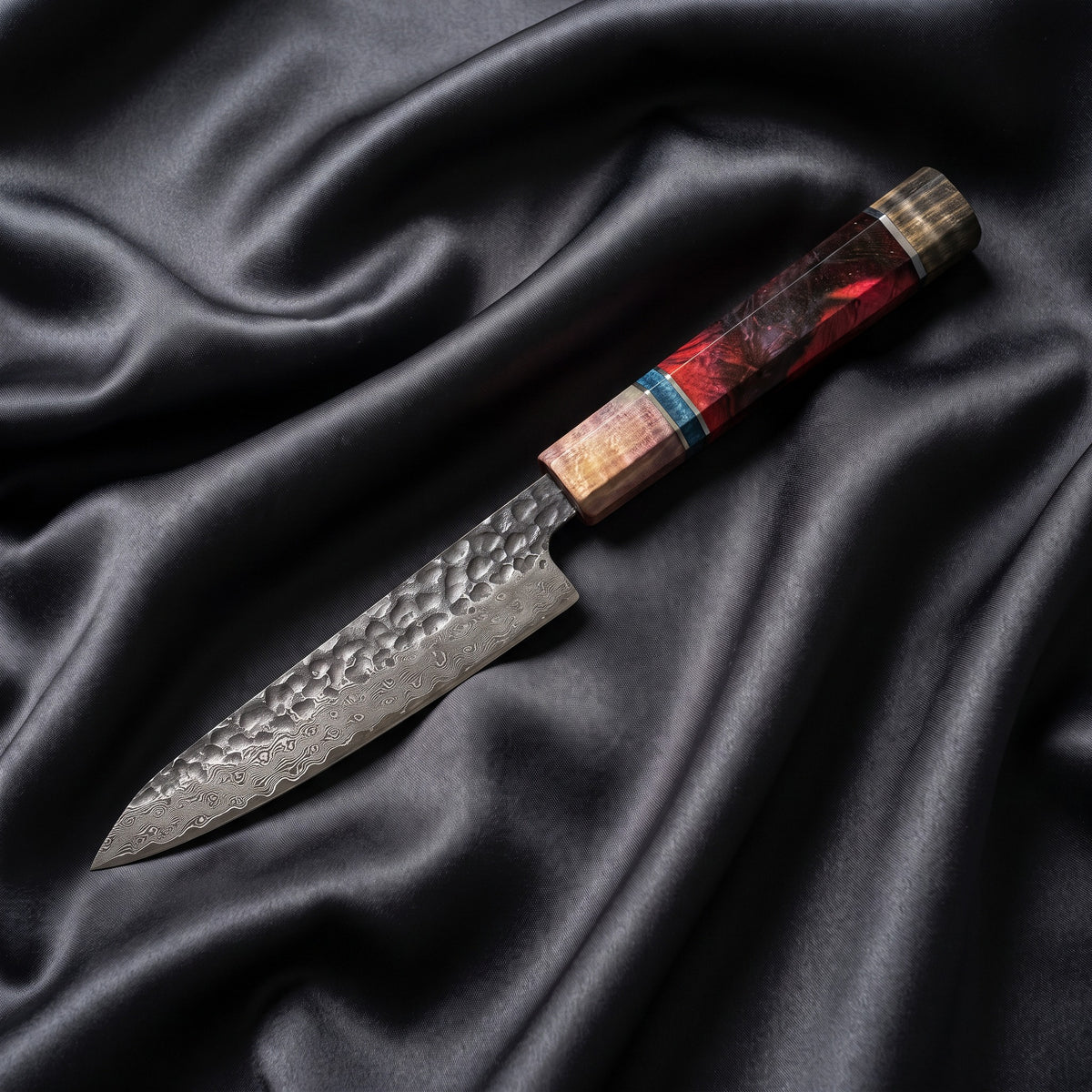 Rekka Petty Utility Knife · full blade on black silk