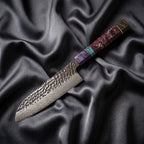 Rekka Santoku Knife · full blade on black silk