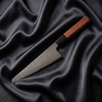 Samidare Honesuki Boning Knife · full blade on black silk