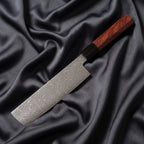 Samidare Nakiri Knife · full blade on black silk