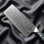 Sazanami Cleaver Knife · Damascus blade close-up