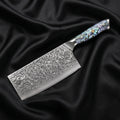 Sazanami Cleaver Knife · full blade on black silk