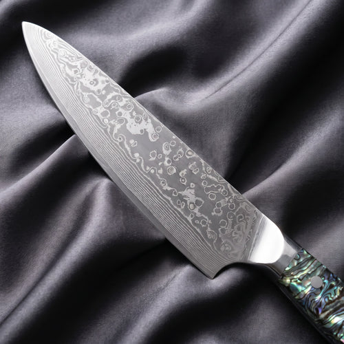 Sazanami Gyuto Chef Knife · Damascus blade close-up