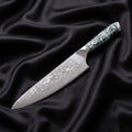 Sazanami Gyuto Chef Knife · full blade on black silk