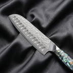 Sazanami Santoku Knife · Damascus blade close-up
