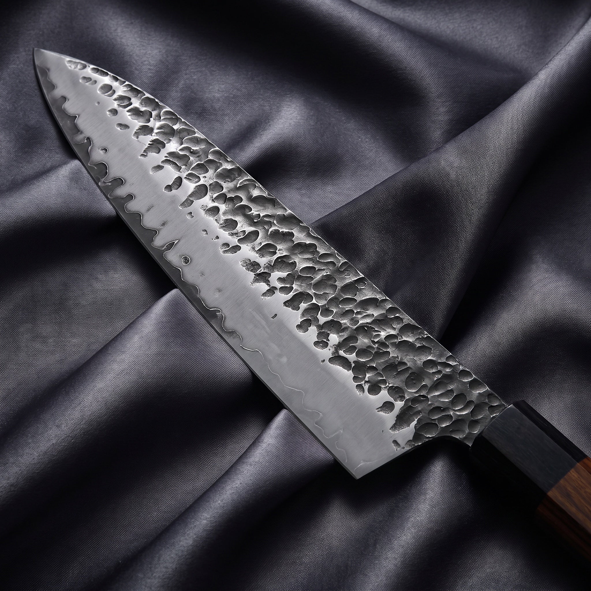 Shigure Gyuto Chef Knife · Damascus blade close-up