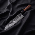 Shigure Kiritsuke Chef Knife · full blade on black silk