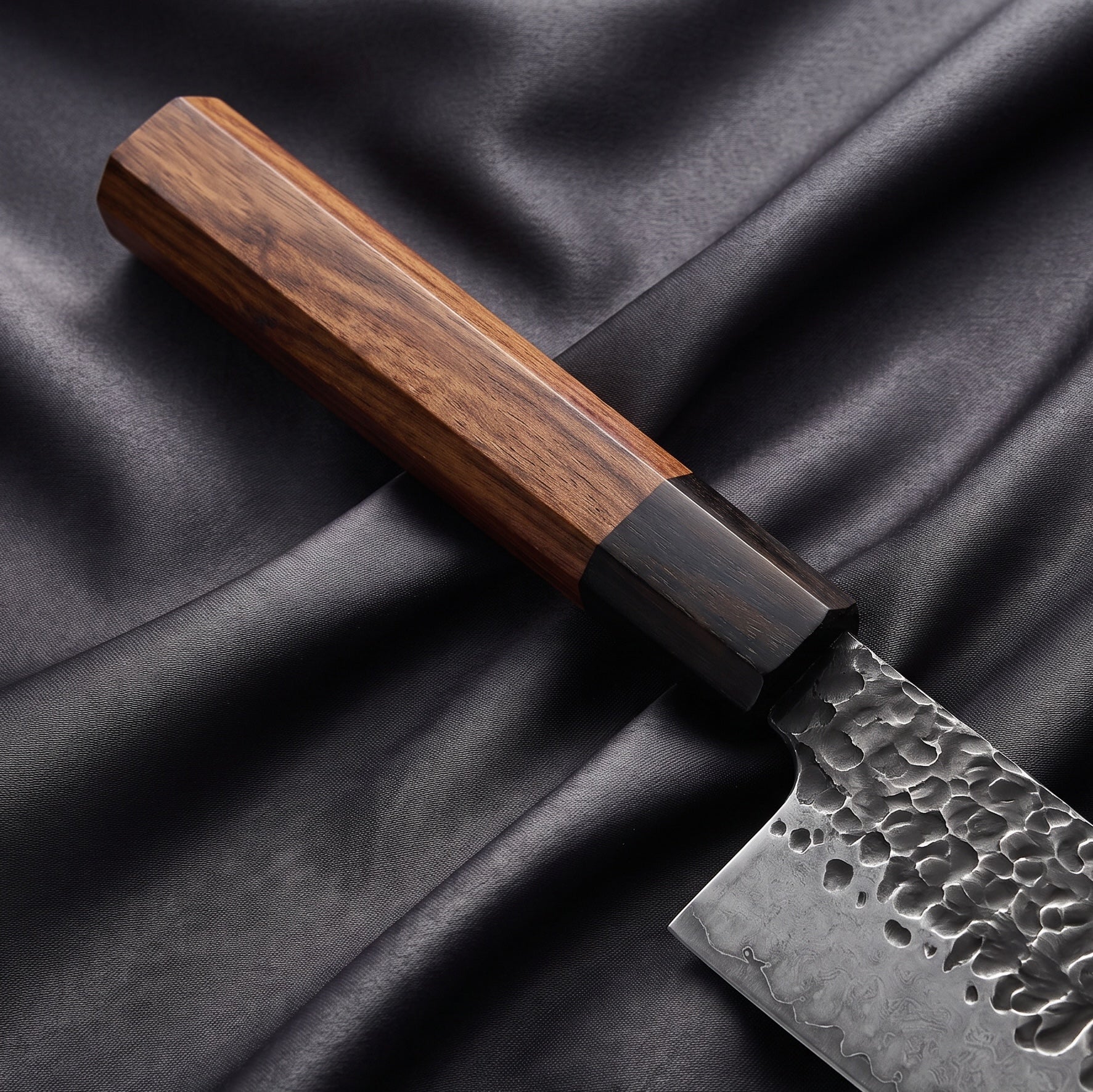 Shigure Kiritsuke Chef Knife · handle close-up