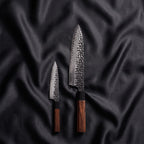 Shigure Knife Duo (Gyuto & Petty) · the full set on black silk