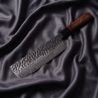 Shigure Nakiri Knife · full blade on black silk