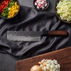 Shigure Nakiri Knife · on the cutting board