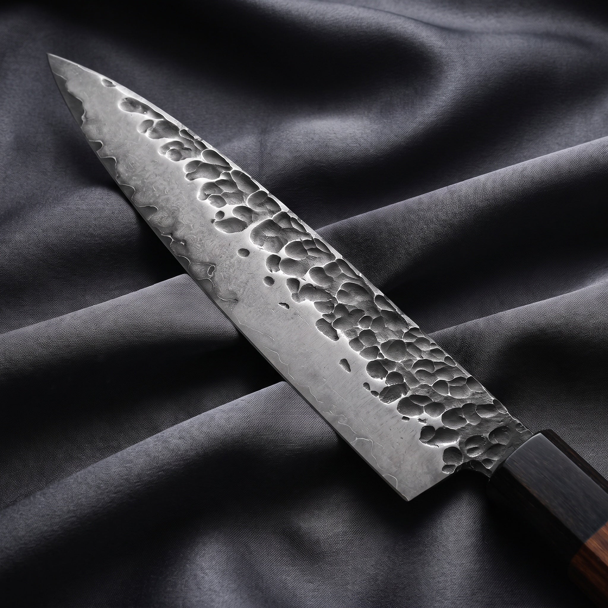 Shigure Petty Utility Knife · Damascus blade close-up