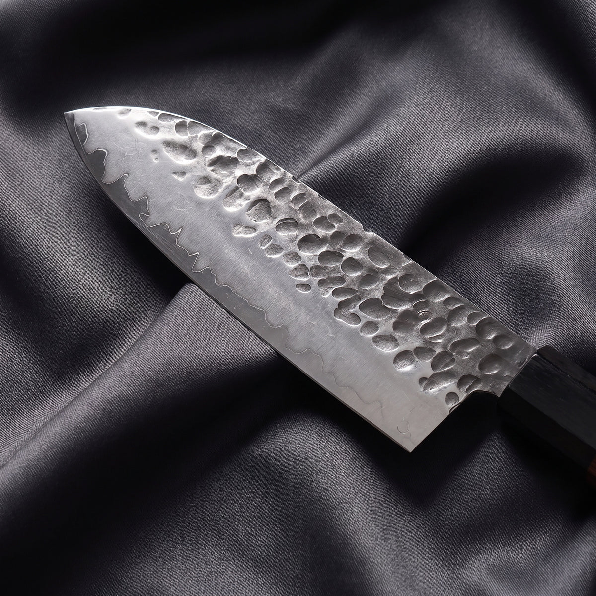Shigure Santoku All-Purpose Knife · Damascus blade close-up
