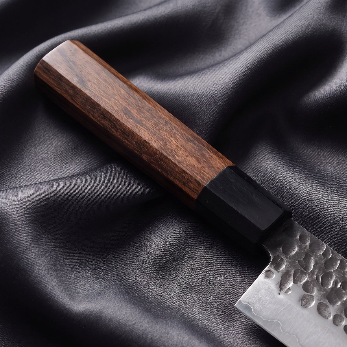 Shigure Santoku All-Purpose Knife · handle close-up