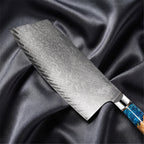 Shion Cleaver Knife · Damascus blade close-up