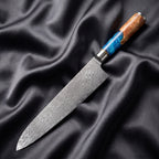 Shion Gyuto Chef Knife · full blade on black silk