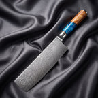 Shion Nakiri Knife · full blade on black silk