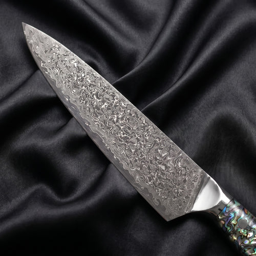 Shizuku Gyuto Chef Knife · Damascus blade close-up
