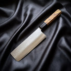 Sora Cleaver Knife · full blade on black silk