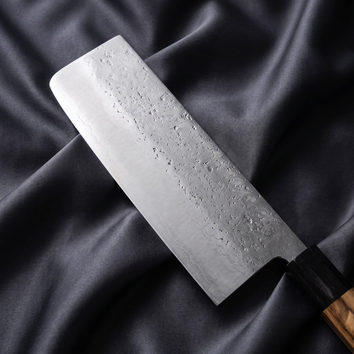 Sora Cleaver Knife · Damascus blade close-up