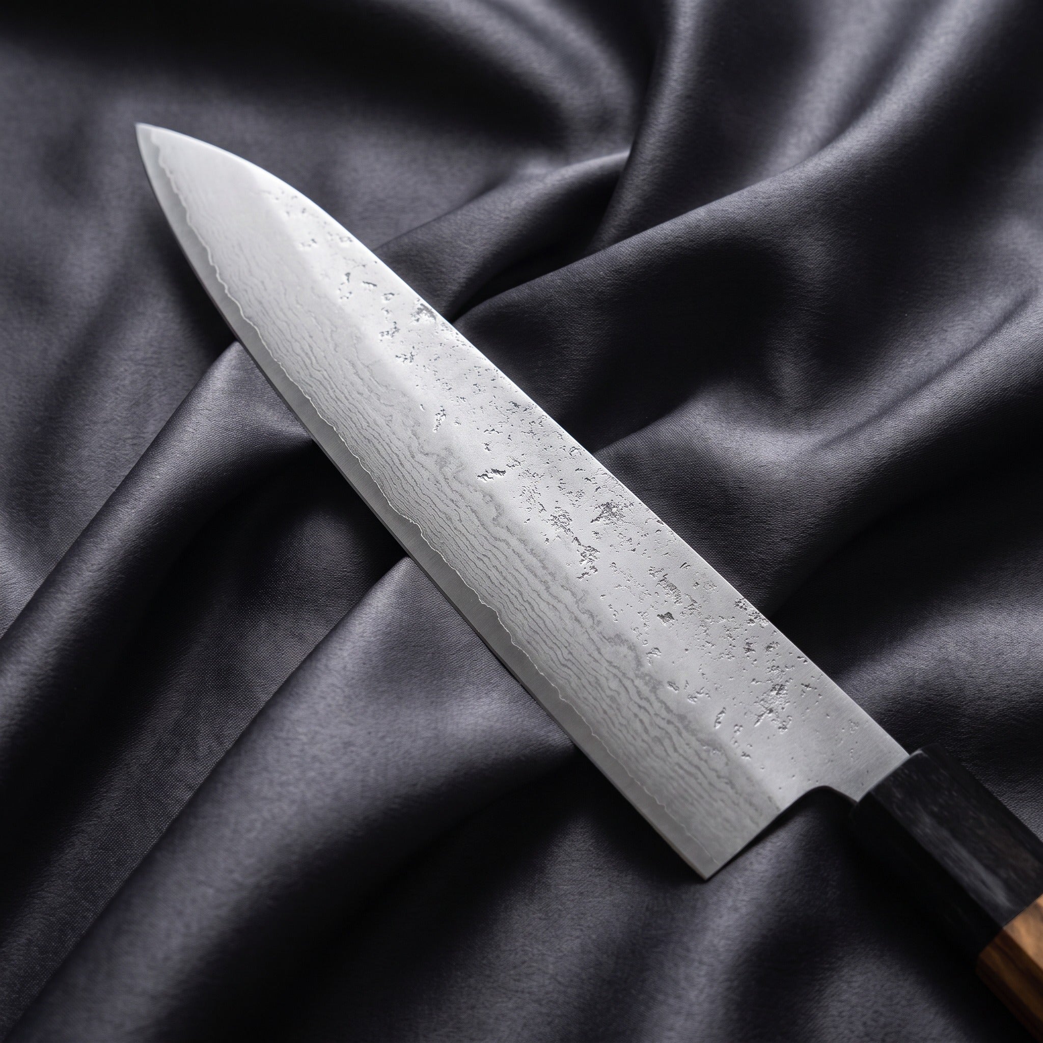 Sora Gyuto Chef Knife · Damascus blade close-up