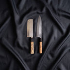 Sora Knife Duo (Gyuto & Nakiri) · the full set on black silk