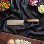 Sora Knife Duo (Gyuto & Nakiri) · Nakiri on the cutting board