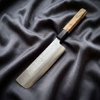 Sora Nakiri Vegetable Knife · full blade on black silk