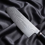 Tsurugi Cleaver Knife · Damascus blade close-up